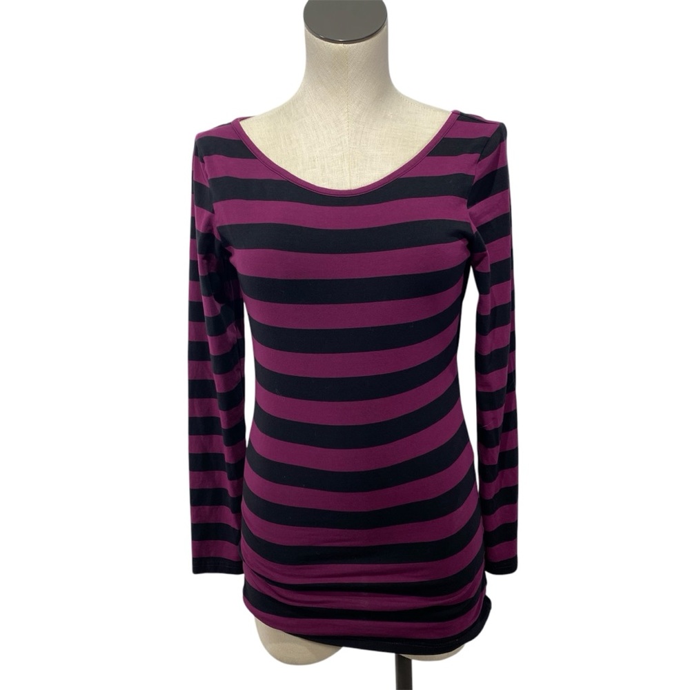 Matilda Jane Paint by Numbers Tawny Birch Striped long sleeve medium